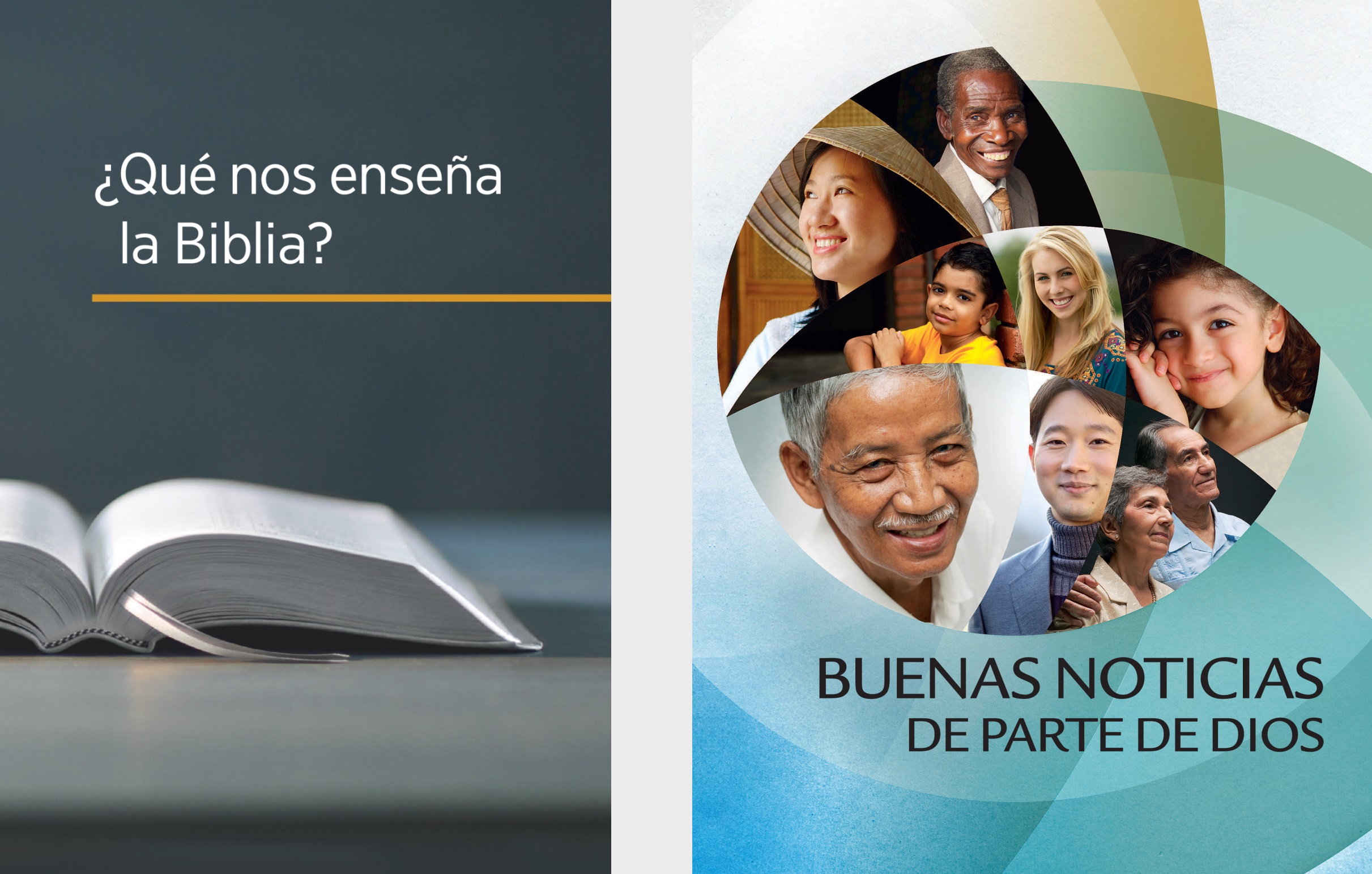 El libro ¿Qué nos enseña la Biblia? y el folleto Buenas noticias de parte de Dios
