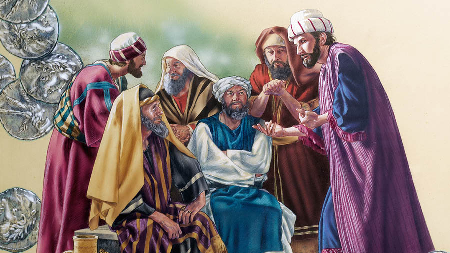 Judas Iscariote trama un plan con los líderes religiosos.
