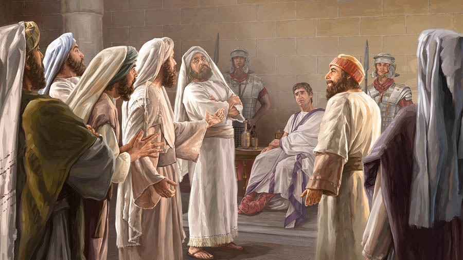 Los líderes religiosos le hacen una petición a Pilato.