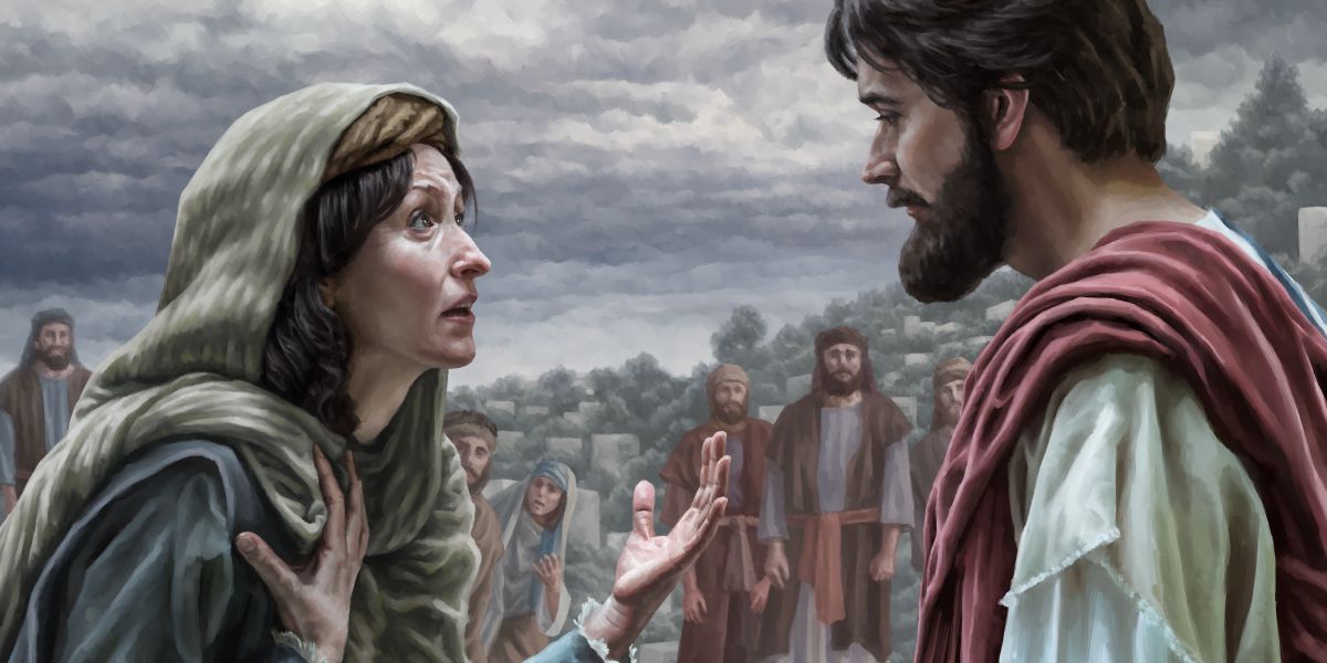Marta hablando con Jesús