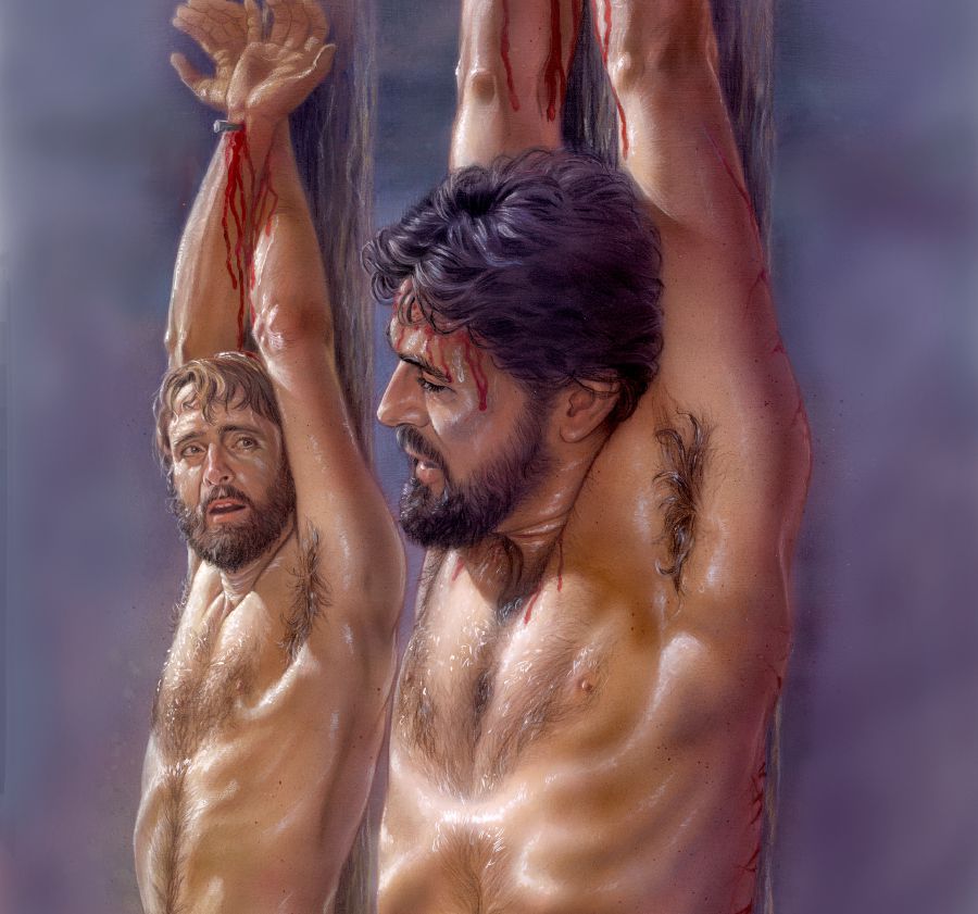 Jesús le promete al malhechor que cuelga de un madero a su lado que estará con él en el Paraíso