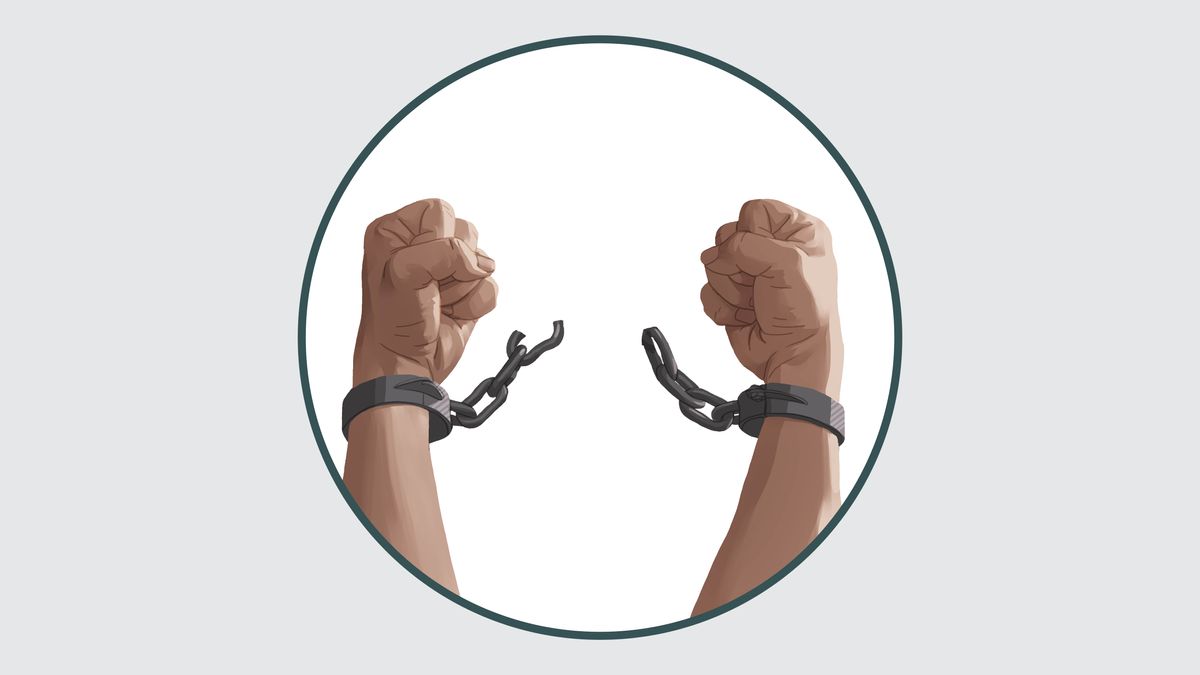 Unas manos rompiendo unas cadenas.