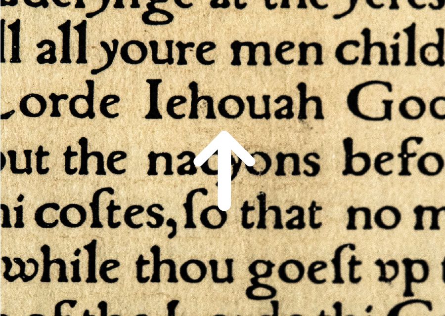 El nombre de Dios en inglés en la traducción de la Biblia de Tyndale.
