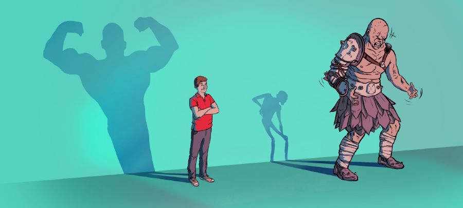 Un joven con confianza en sí mismo hace frente a un abusón
