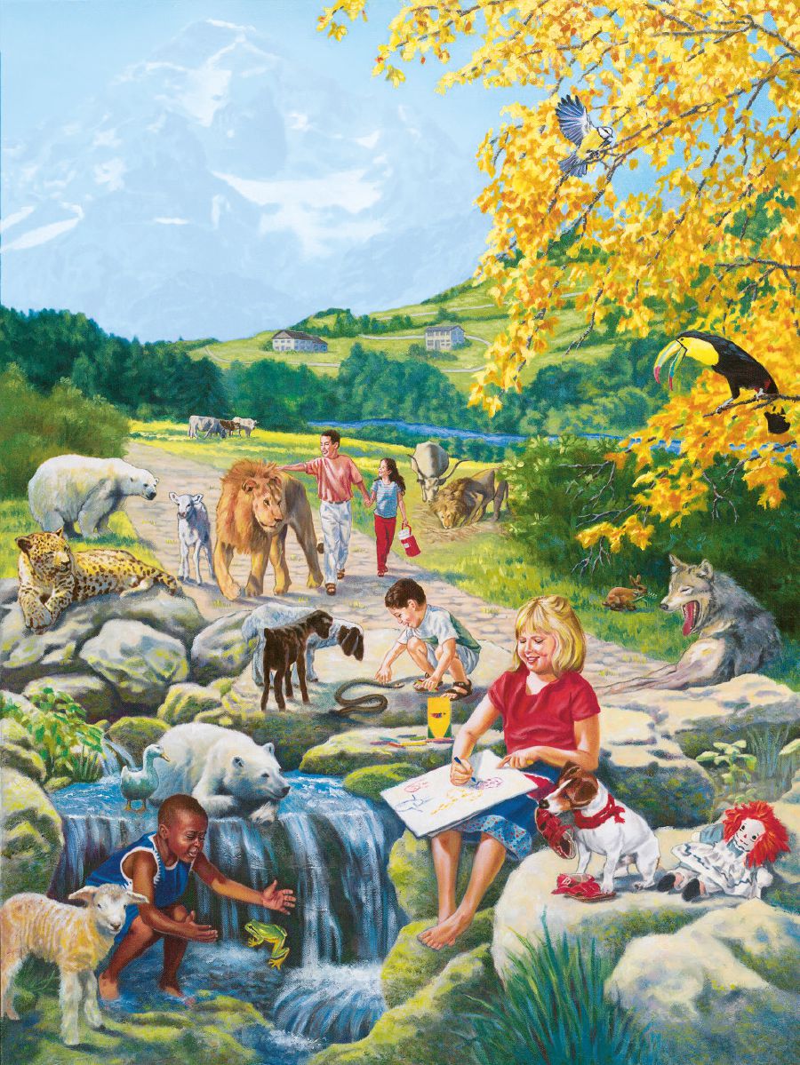 Niños y adultos en el Paraíso viven en paz con los animales