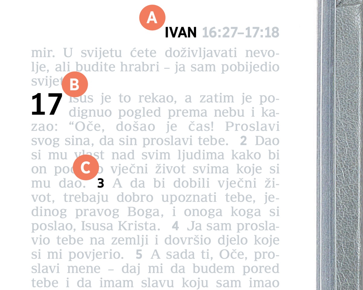 Oznake A, B i C u tekstu Biblije