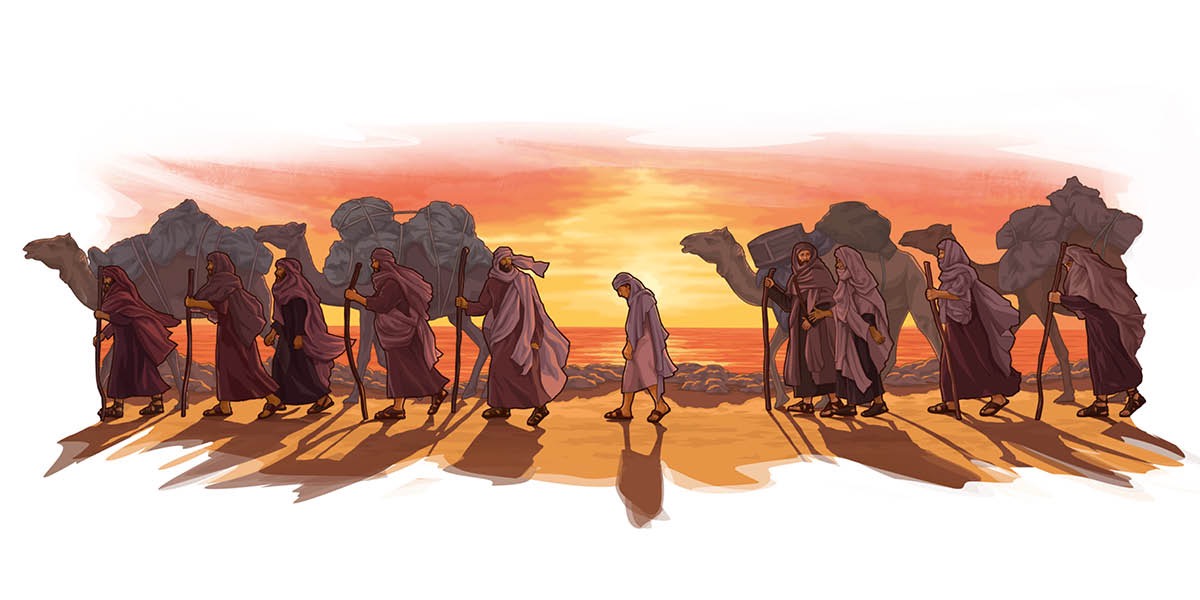 José camina con una caravana de madianitas rumbo a Egipto.