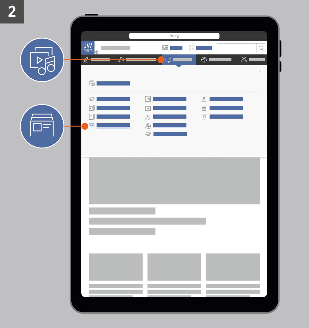 Tabletde ũdubibʉ dai pagina jw.org ta. Naʉ̃ dibujoba ũdubibʉ yi sesion KARTARA maʉ̃ne edabʉ ARTIKULO JÕMA AKɄITA.