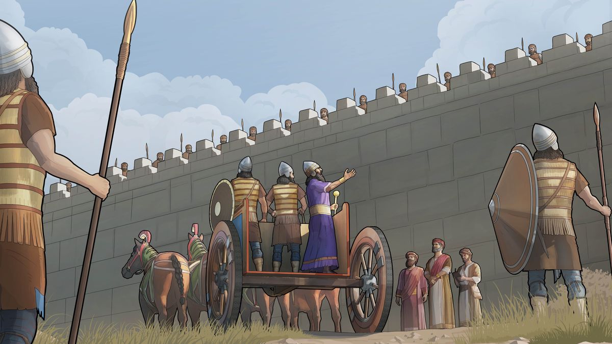 Rabsakera piradrʉ edaʉnʉmʉ Jerusalén muro kĩrãbita. Iyara nemi jĩgʉa i jʉra bedʼeabʉ. Gorogororãra muro ʉ̃rʉ panʉraba ũrĩpanʉ.