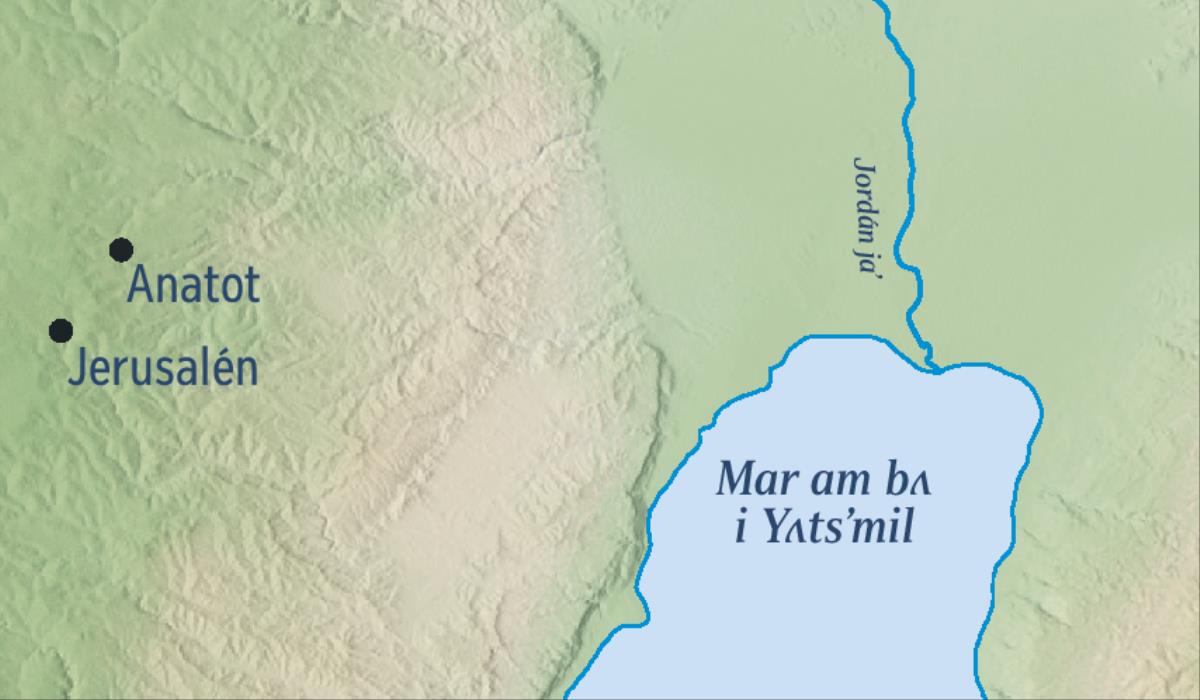 Jumpʼejl mapa muʼ bʌ i pʌs baqui cʌylem Jerusalén yicʼot Anatot, baqui tsaʼ yila pañimil Jeremías