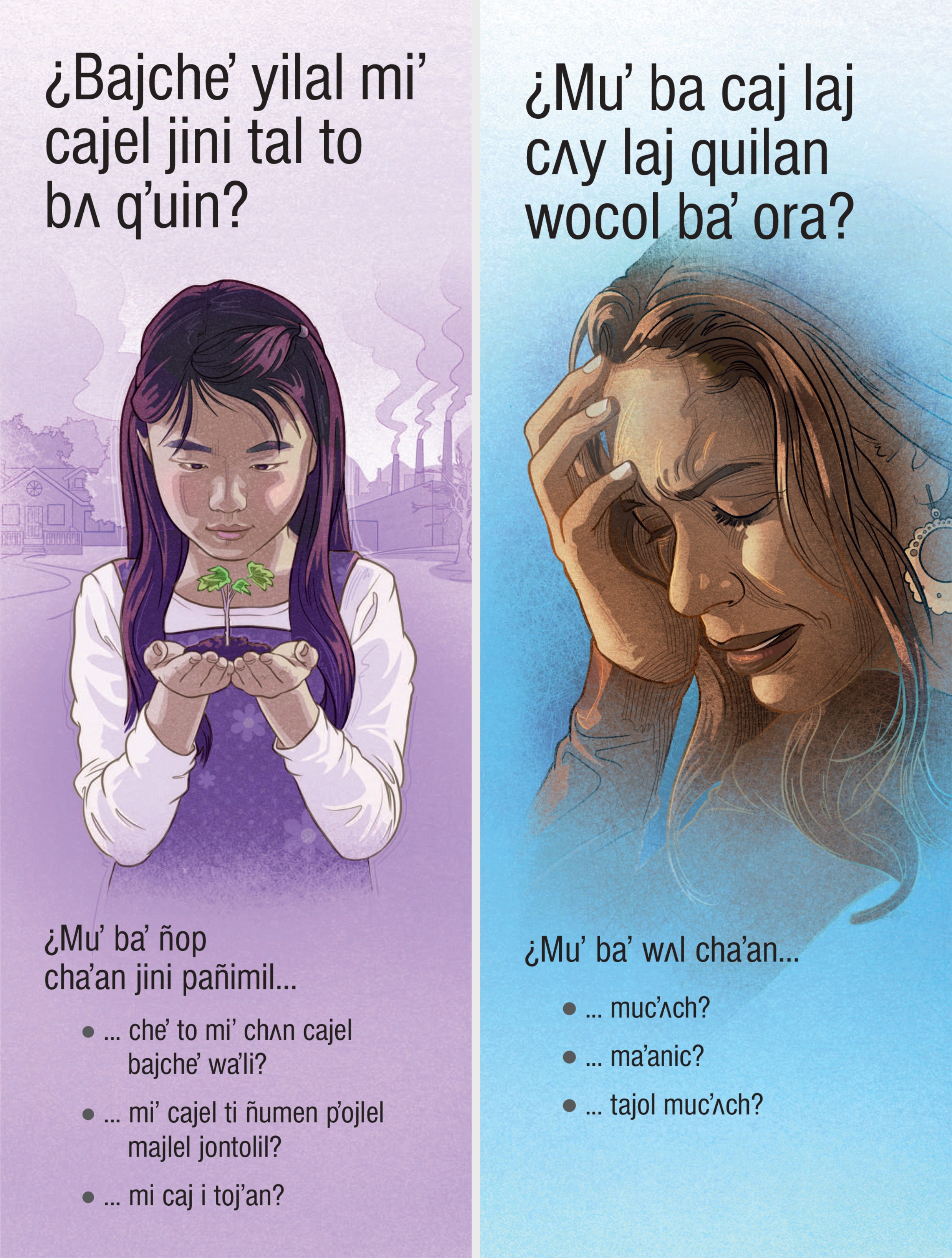 Jiñi tratado «¿Bajcheʼ yilal miʼ cajel jiñi talto bʌ qʼuin?» yicʼot «¿Muʼ ba caj laj cʌy lac ñusan wocol baʼ ora?».