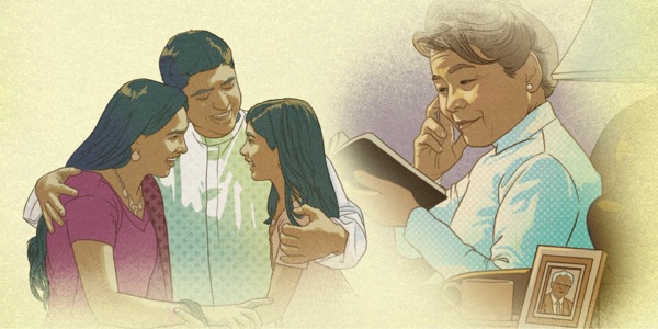 A family and a widow are comforted by the resurrection hope