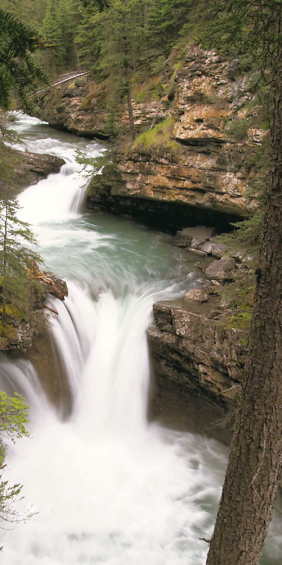 A waterfall
