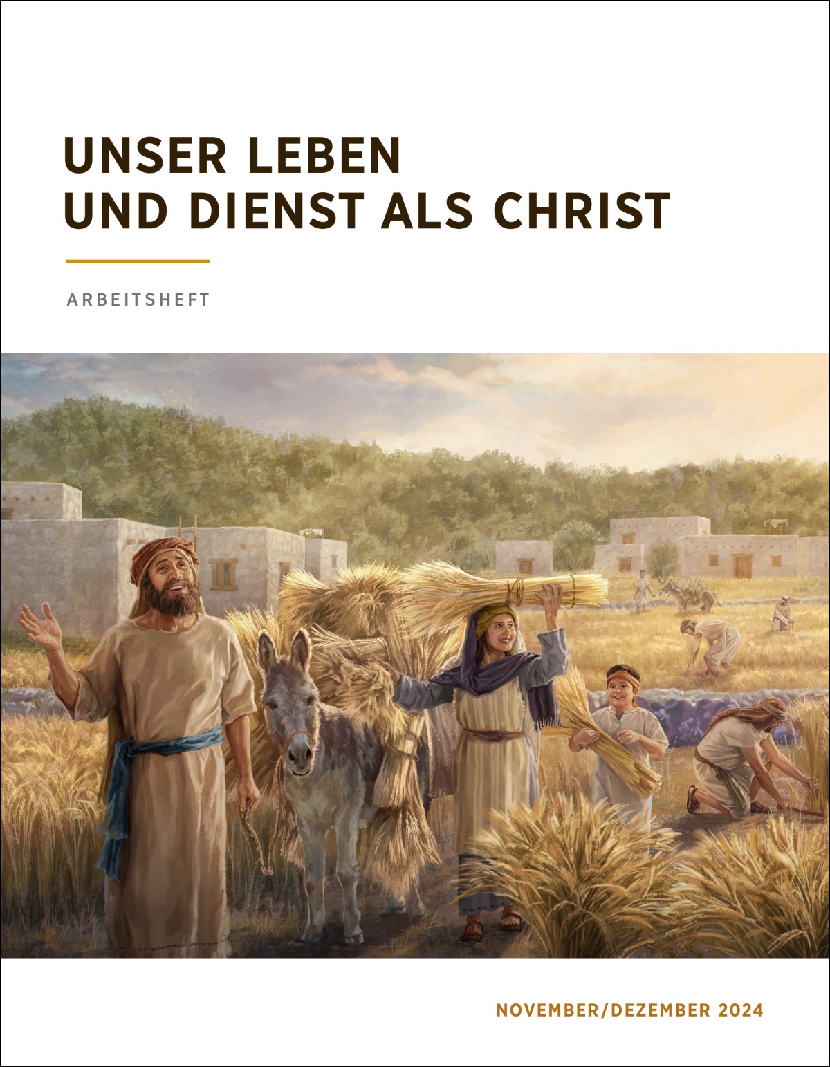 Israeliten, die freudig eine große Ernte einbringen.