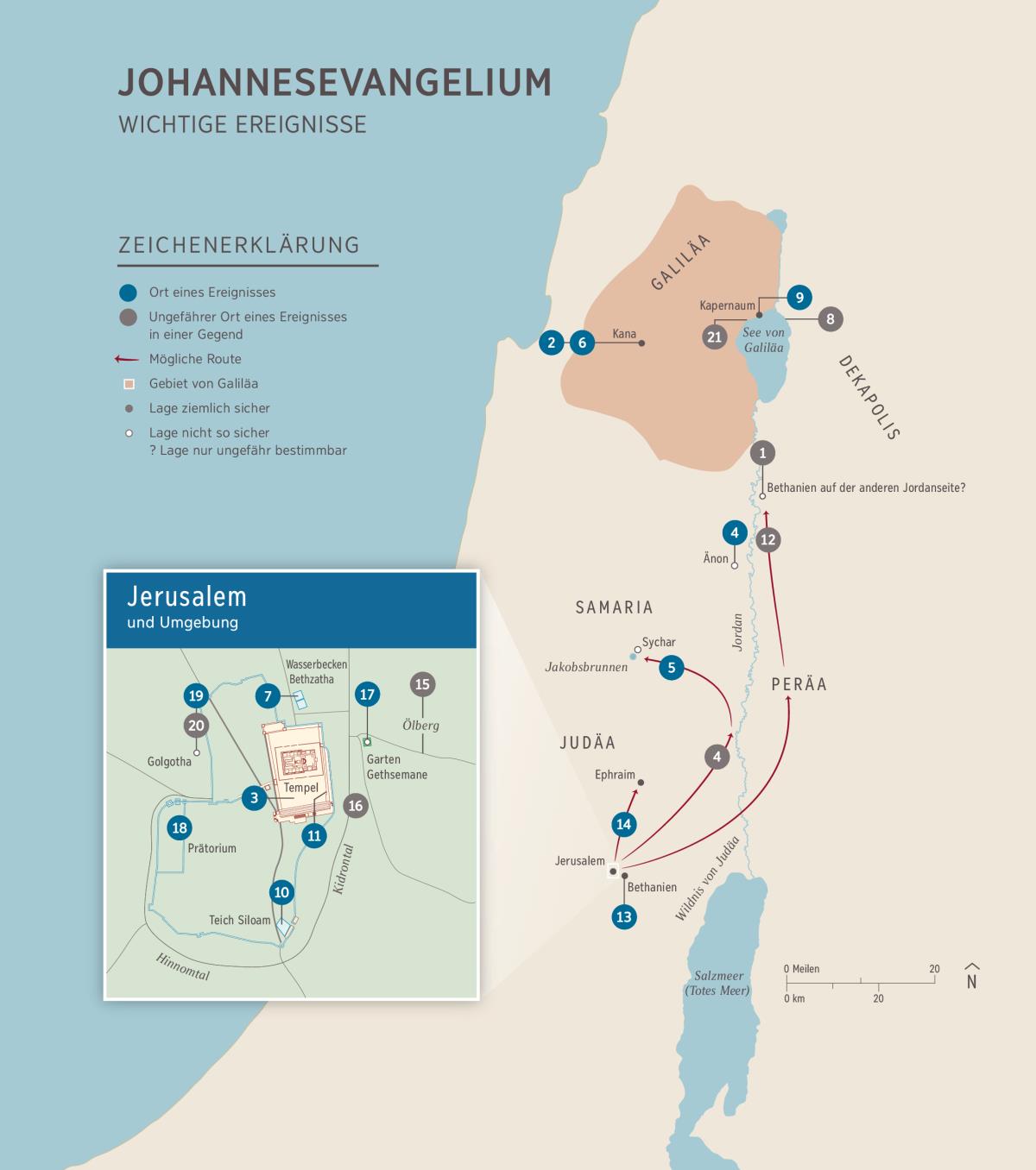 Johannes­evangelium: Wichtige Ereignisse