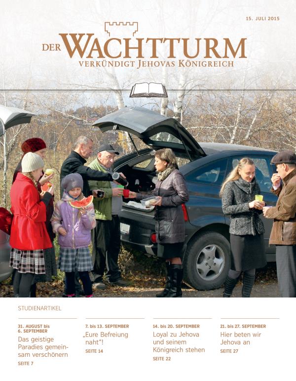 Titelseite der Studienausgabe des Wachtturms vom 15. Juli 2015