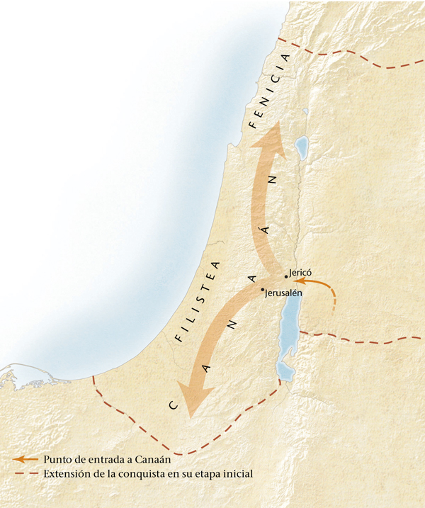 Mapa de la tierra de Canaán[Mapa]