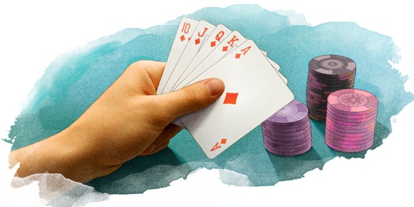 Una persona jugando póker