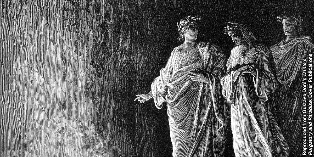 Representación artística del purgatorio