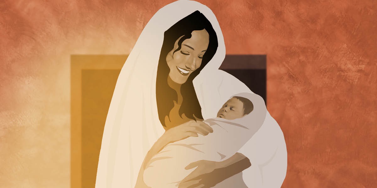 María con Jesús cuando era bebé