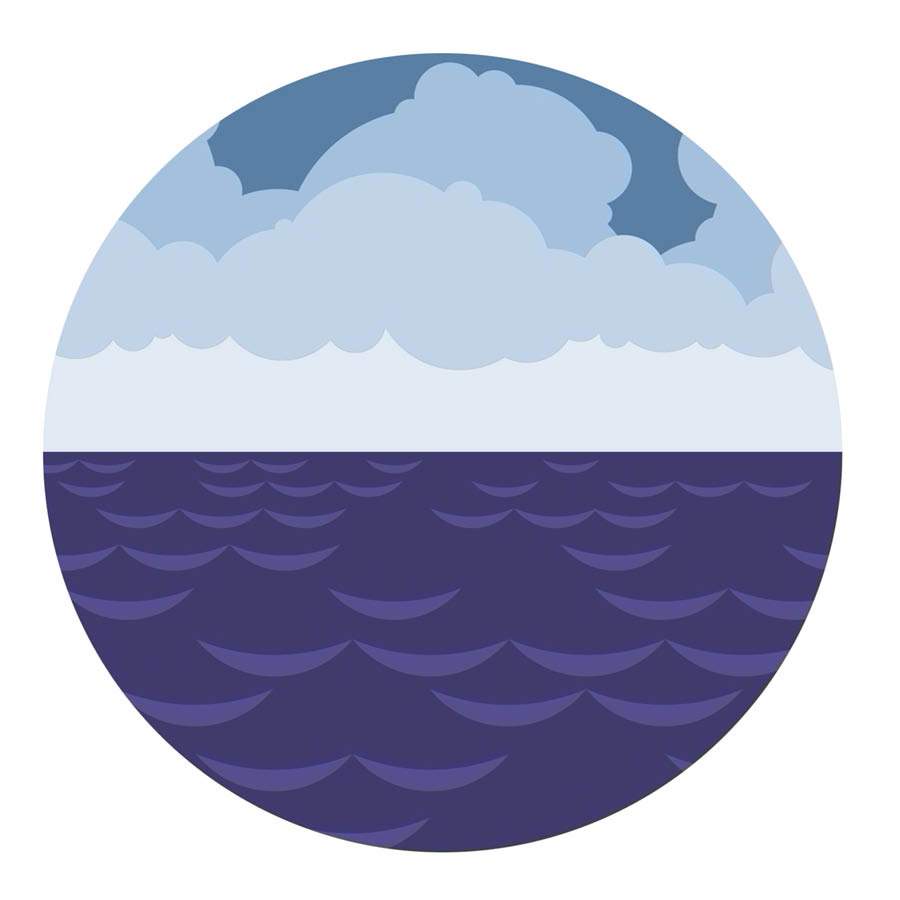El cielo y el mar.