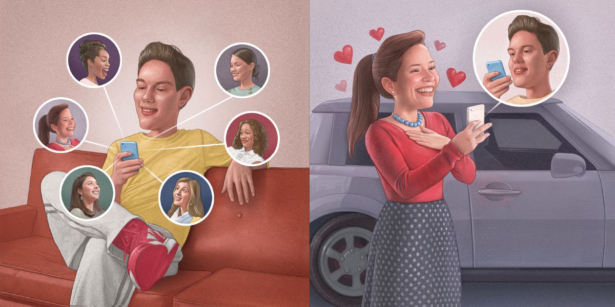 Un chico le envía mensajes de texto a muchas chicas, y una se cree que está enamorado de ella