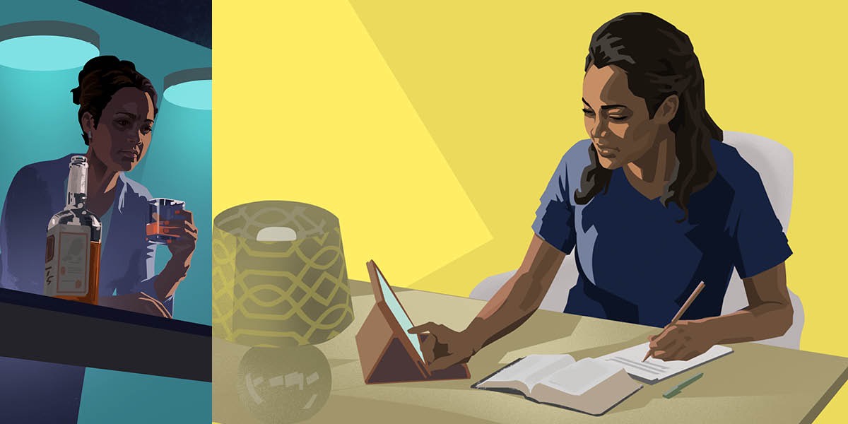 Nyɔnu aɖe si noa aha tsu tsã la va le Biblia me mɔfiamewo xlẽm fifia