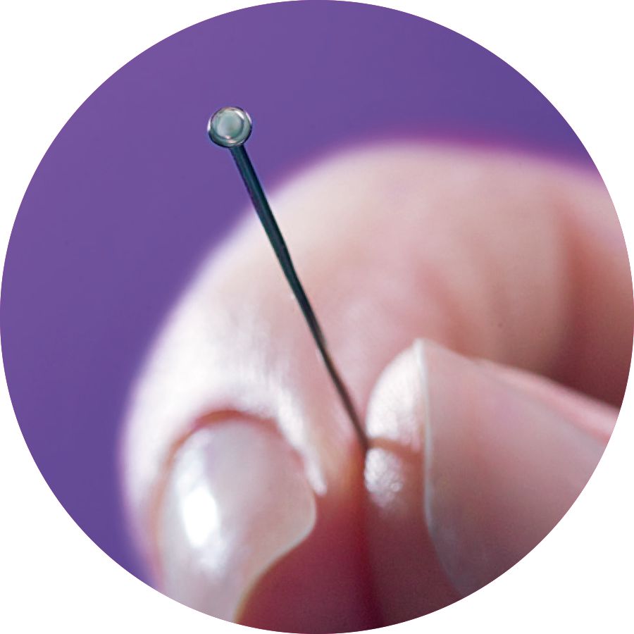 An artificial compound eye on a pinhead