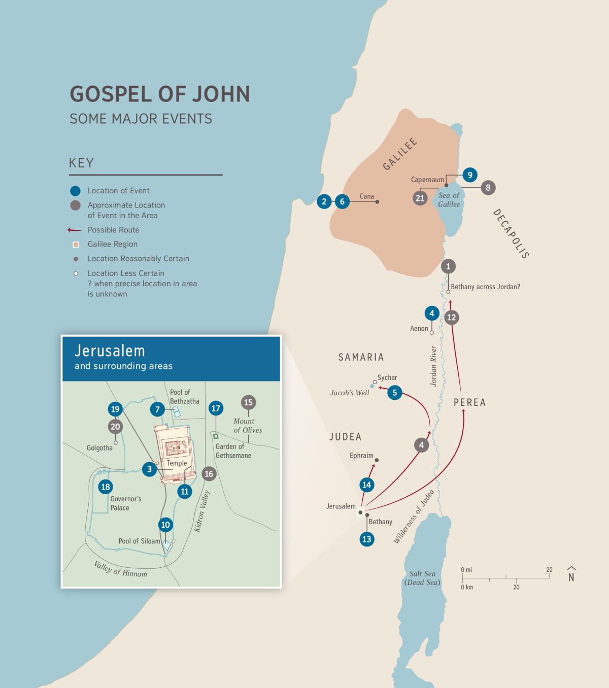 Gospel of John—Some Major Events
