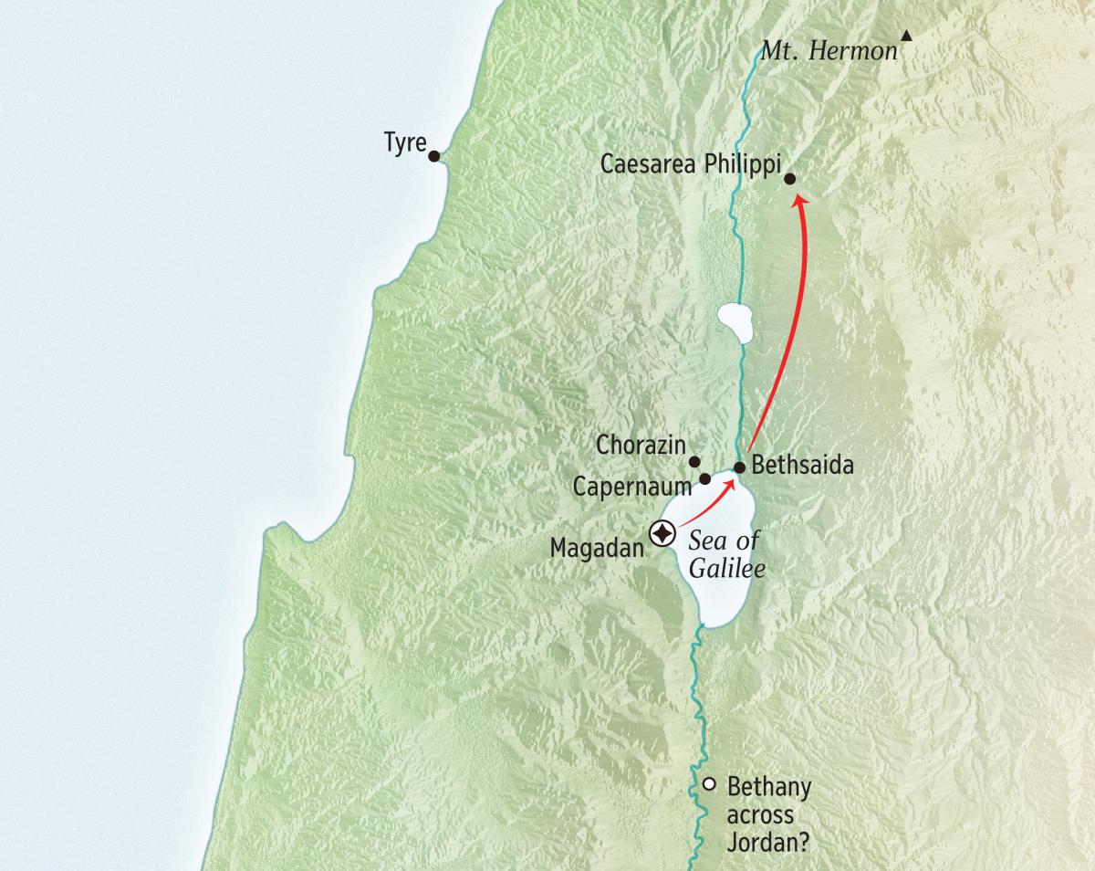 From the Sea of Galilee to the Region of Caesarea Philippi