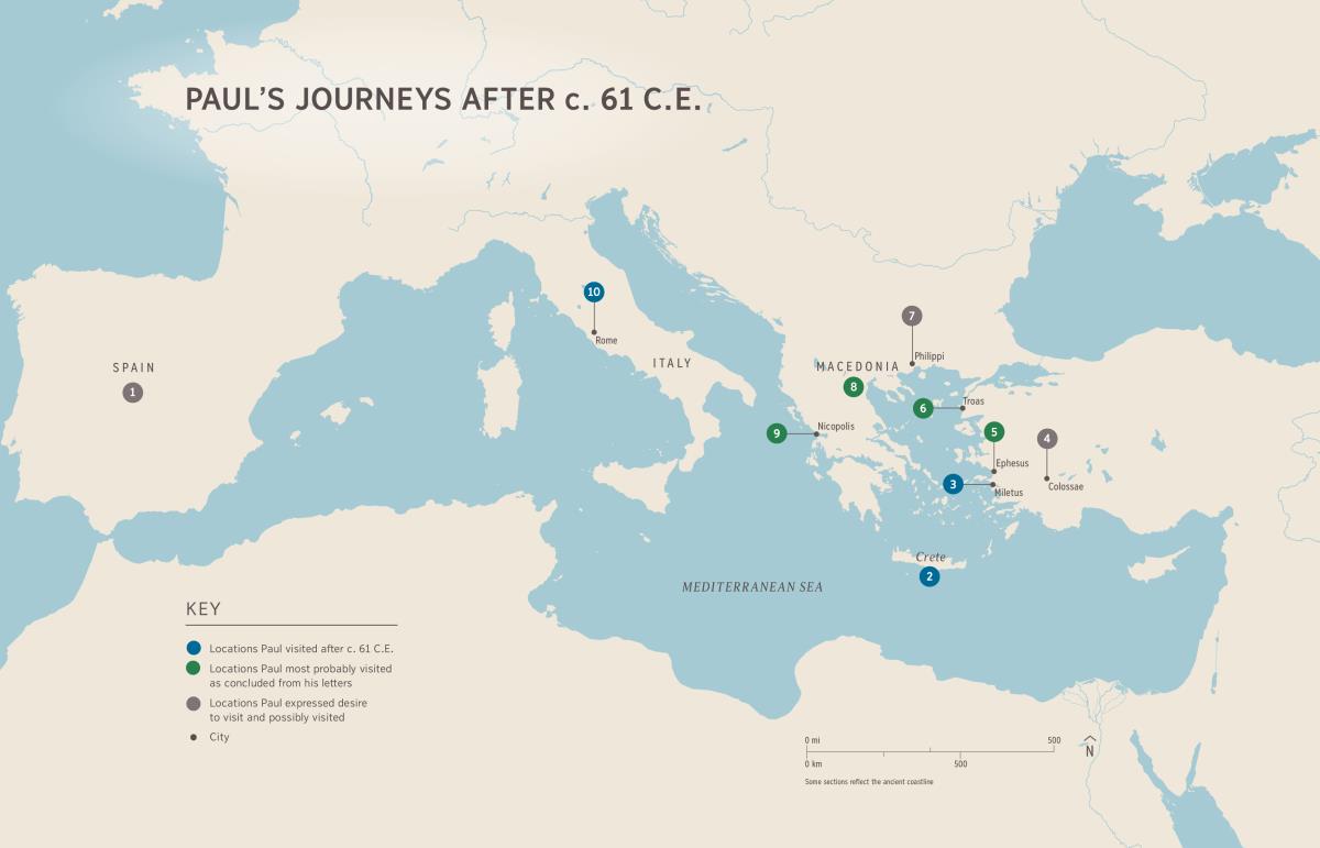 Paul’s Journeys After c. 61 C.E.