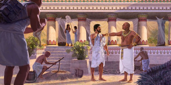 Potiphar’s wife sees Joseph among the men of her household