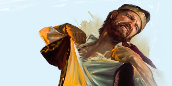 King Josiah ripping apart his garments