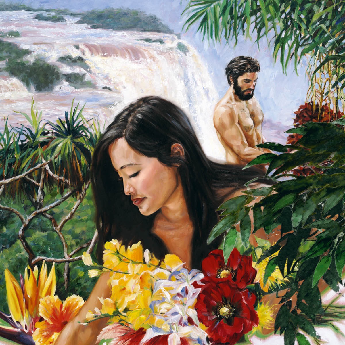 Adán y Eva en el jardín de Edén