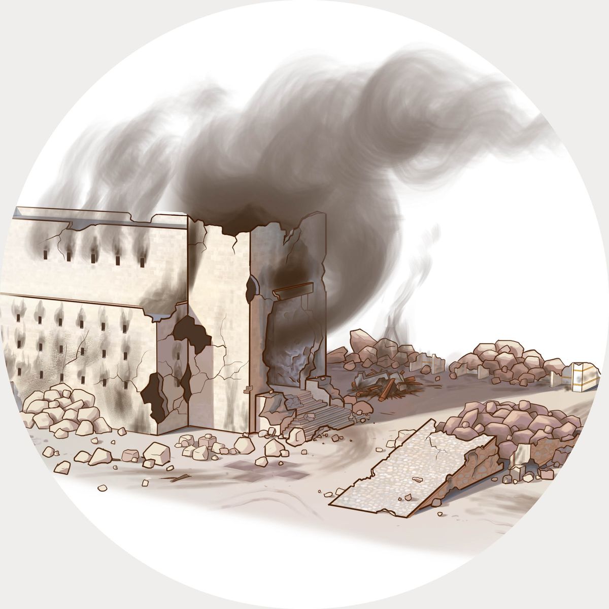 El templo de Jerusalén en ruinas.