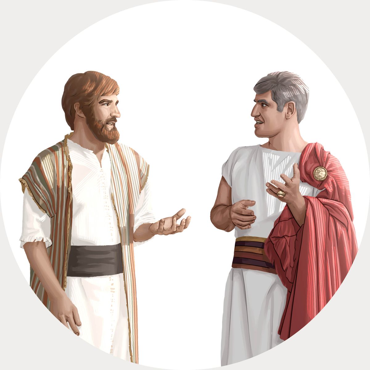 El apóstol Pedro predicándole a Cornelio.
