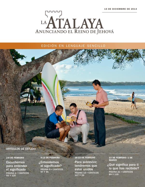 Portada de La Atalaya en lenguaje sencillo del 15 de diciembre de 2014