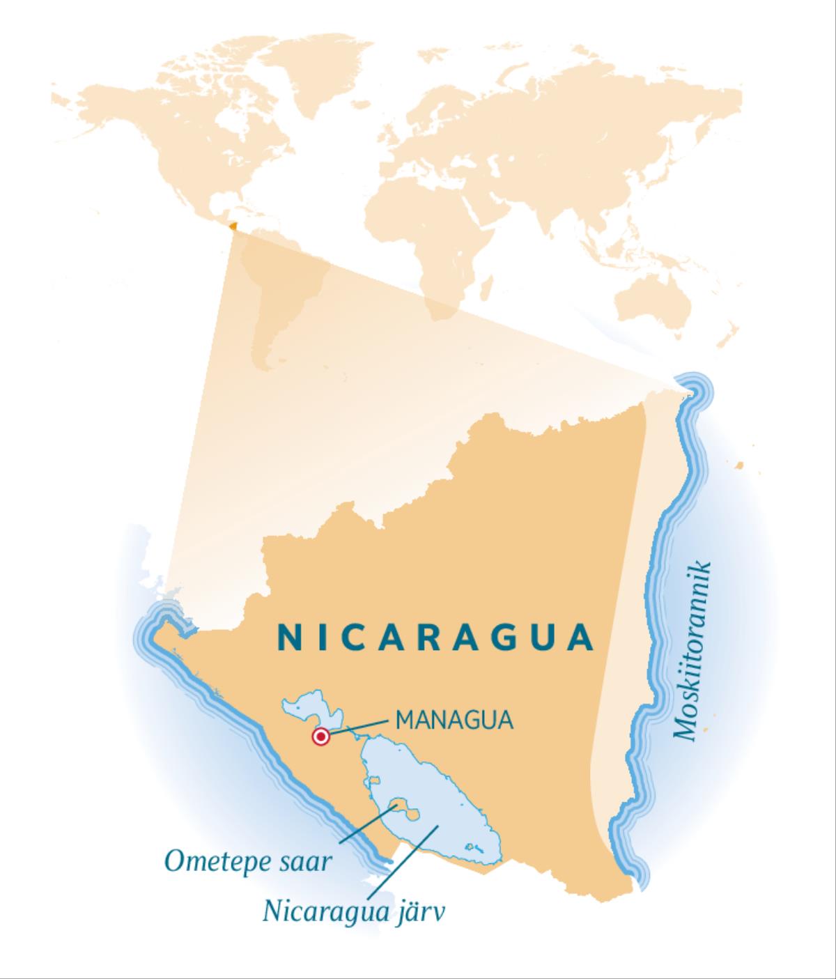 Nicaragua kaart