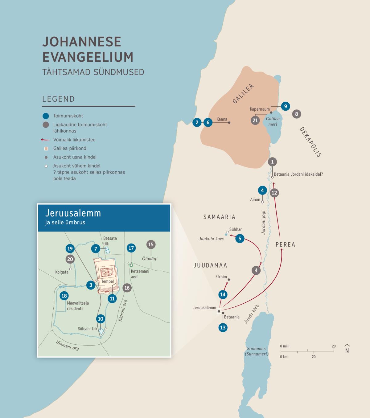 Johannese evangeelium. Tähtsamad sündmused