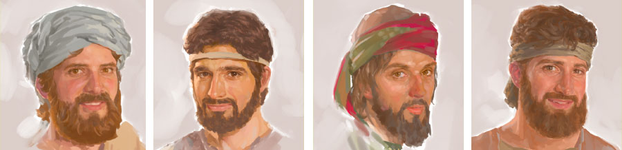 یعقوب پسر حَلفای،‏ یهودای اِسخَریوطی،‏ تَدّای،‏ شَمعون