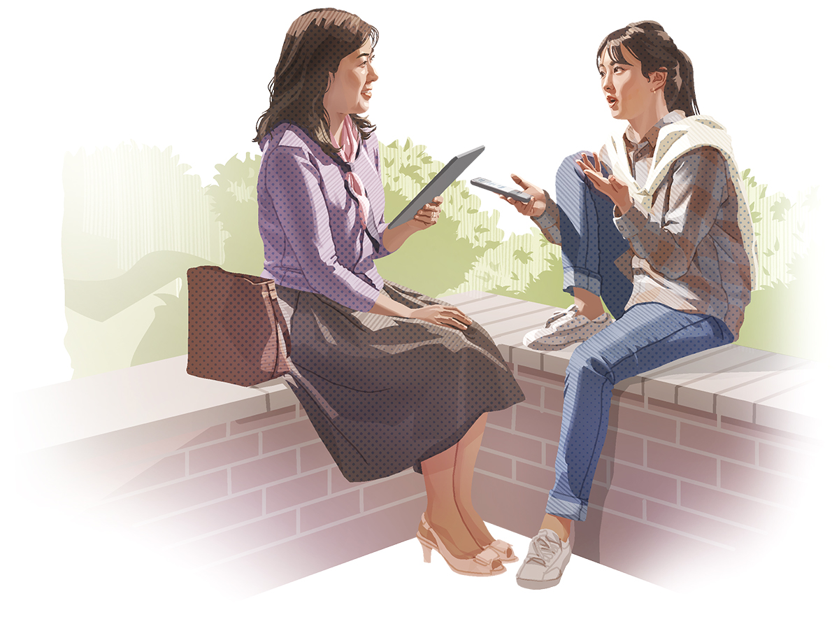 آن خانم با کمک شاهدان یَهُوَه کتاب مقدّس را مطالعه می‌کند.‏