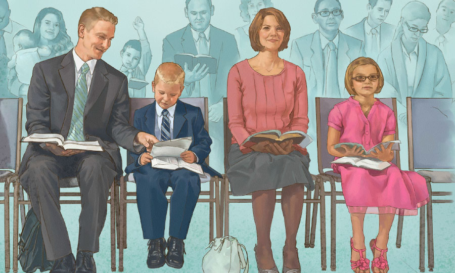 پدری پسرش را ترغيب می‌كند كه برنامهٔ جلسه را دنبال كند