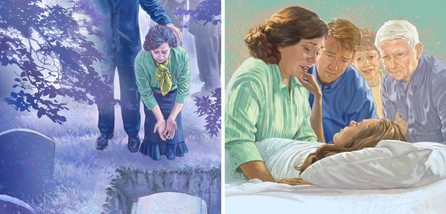 دختری در شرف مرگ است و خانواده‌اش سوگواری می‌كنند