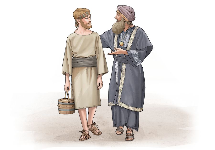 ايّوب در حال گفتگو با مردی جوان