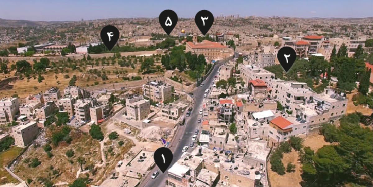 مسيری كه عيسی احتمالاً از بيت‌عَنيا به اورشليم طی كرد