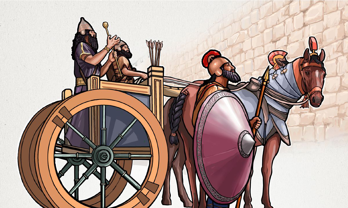 رَبشاقی و مردانش در بيرون ديوارهای اورشليم