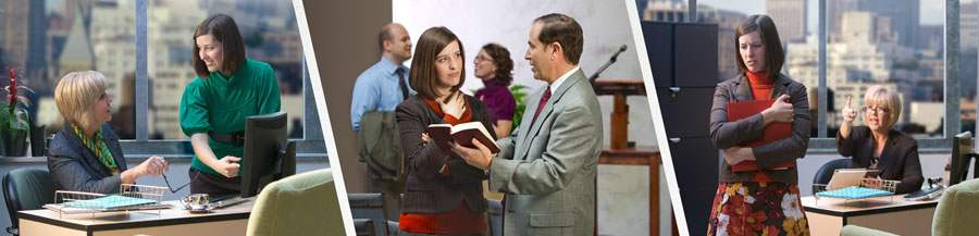 خواهری توسط همكارش اذيت می‌شود،‏ با پير جماعت صحبت می‌كند و روز بعد با مهربانی با آن همكار رفتار می‌كند