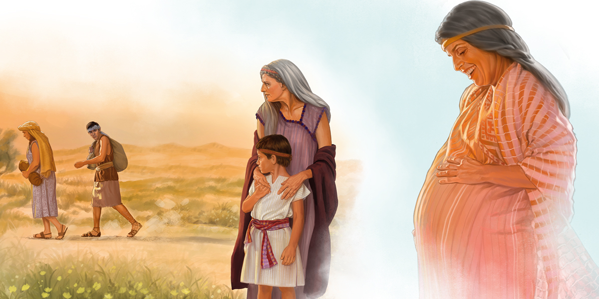 سارا اسحاق را باردار است؛‏ سارا در حال حمل اسحاق نوزاد،‏ می‌بيند كه هاجر و اسماعيل به بيابان می‌روند.‏