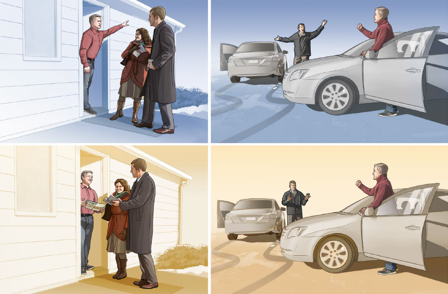 شخصی بر سر يک برادر فرياد می‌زند؛‏ نحوهٔ برخورد برادر بر آن شخص تأثير می‌گذارد كه آيا هنگام موعظه به آن برادر گوش دهد يا خير