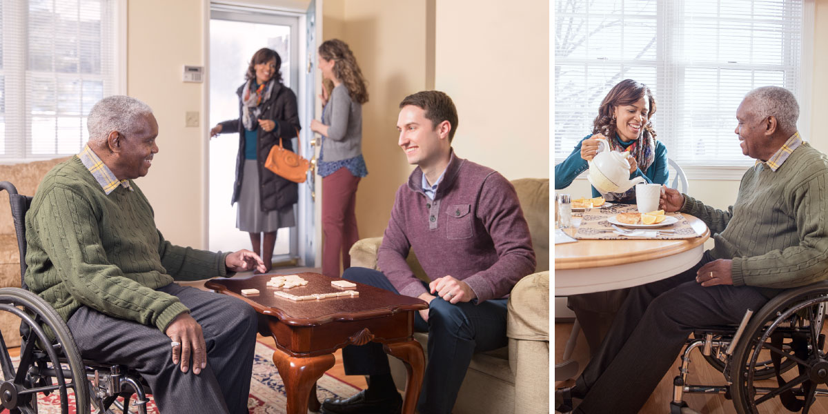 برادران و خواهران به ملاقات برادری سالخورده و بيمار رفته‌اند 